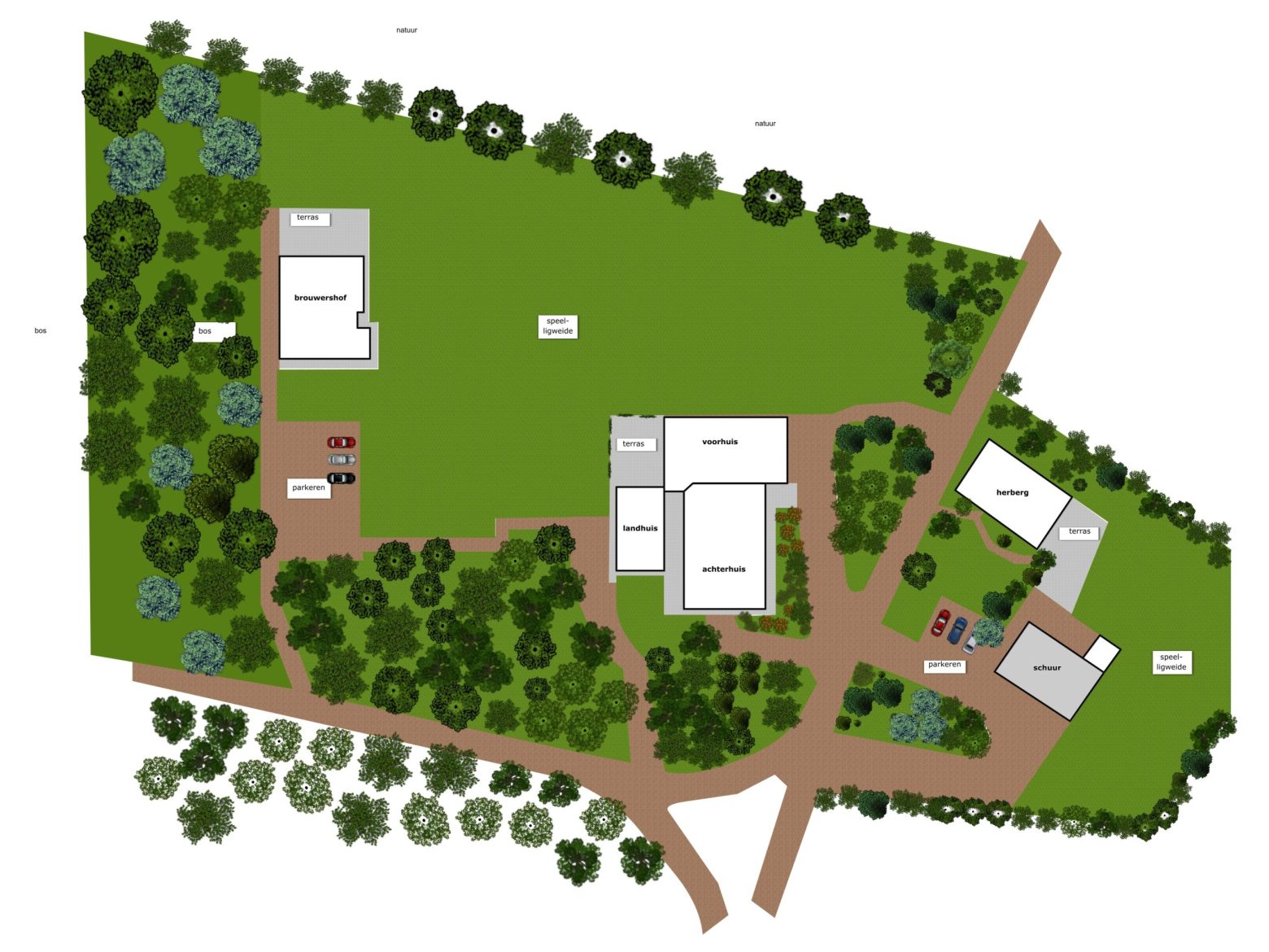 Overzicht plattegrond groepsaccommodatie Groenlo